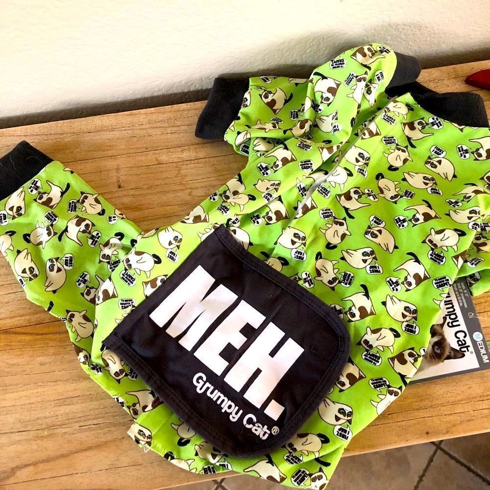 Grumpy Cat “Meh” Pet Dog PJs Pajamas M